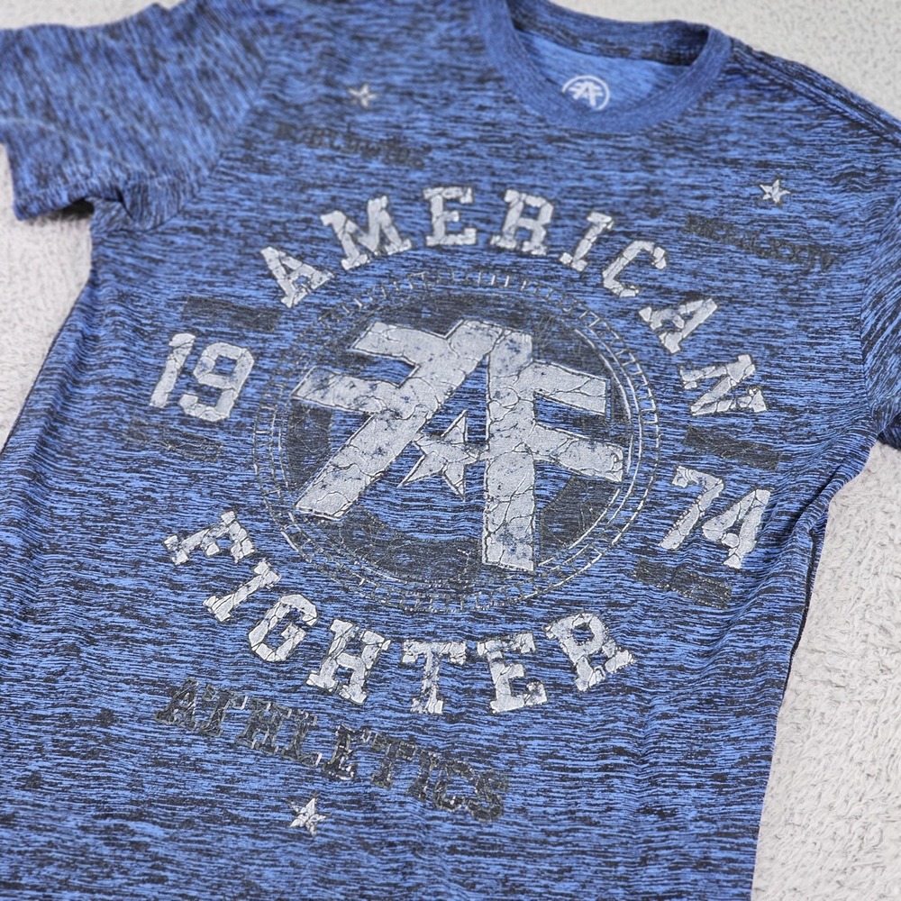 American Fighter Shirt Mens Large Blue Black‎ 1974 Athletics MMA Graphic Tee